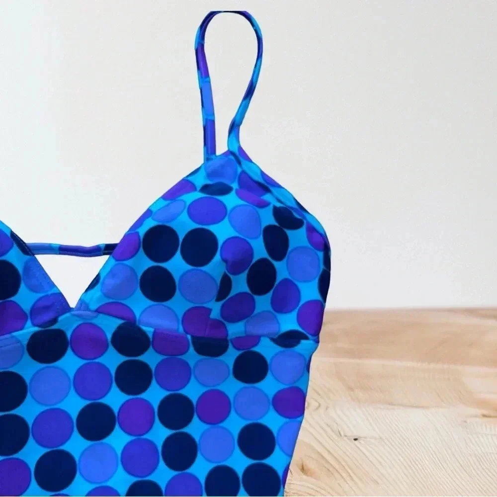 Vintage 80s/90’s Baltex purple polka dot one piece swimsuit -10